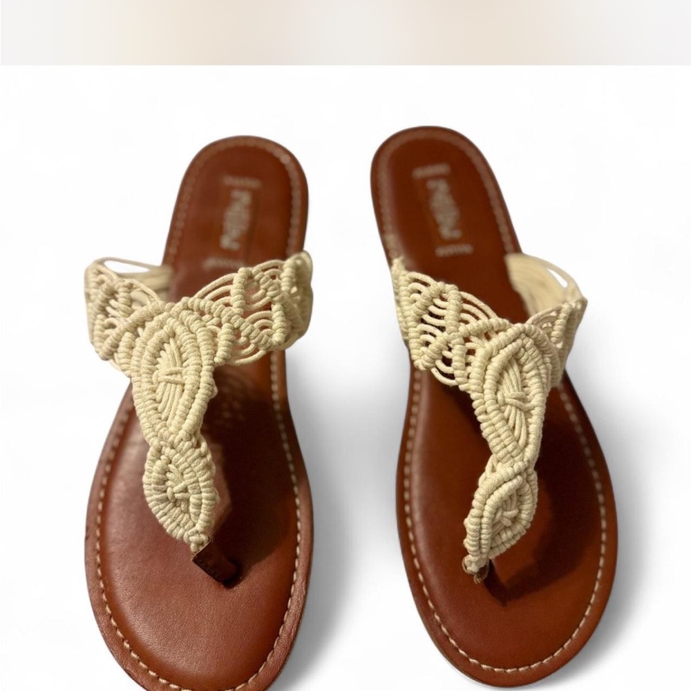Mad Love Cream and Brown Casual Sandals